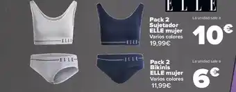 Carrefour Pack 2 sujetador elle mujer varios colores pack 2 bikinis elle mujer varios colores oferta