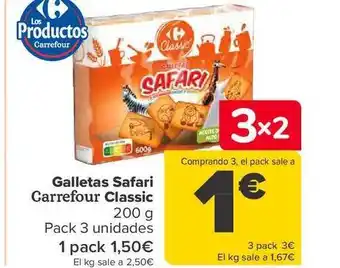 Carrefour Galletas safari carrefour classic pack 3 oferta