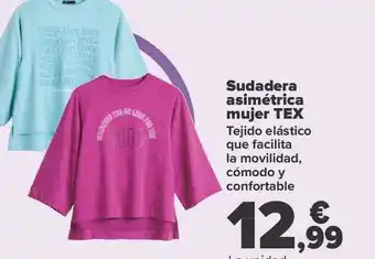 Carrefour Sudadera asimétrica mujer tex oferta