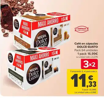 Carrefour Café en cápsulas dolce gusto pack 64 oferta