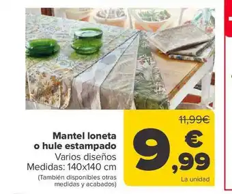 Carrefour Mantel loneta o hule estampado varios diseños medidas oferta