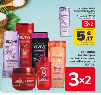 Carrefour Champú hidra hialurónico elvive oferta