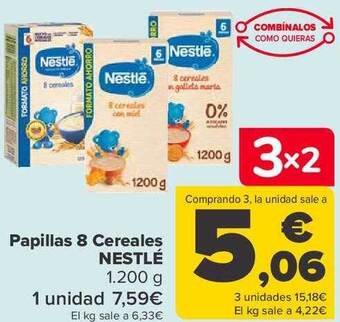 Carrefour Papillas 8 cereales nestlé oferta