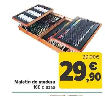Carrefour Maletín de madera 168 piezas oferta