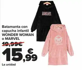 Carrefour Batamanta con capucha infantil wonder woman o marvel oferta