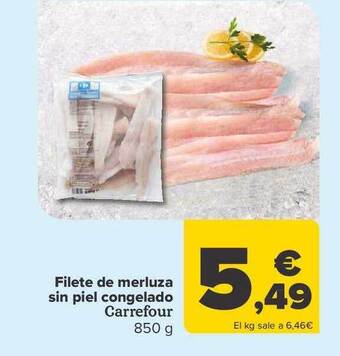 Carrefour Filete de merluza sin piel congelado carrefour oferta