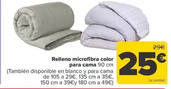 Carrefour Rellleno microfibra color para cama oferta