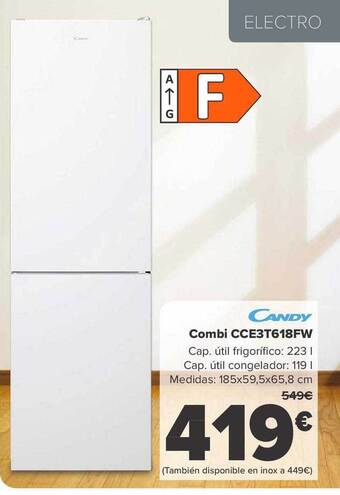 Carrefour Candy combi cce3t618fw oferta