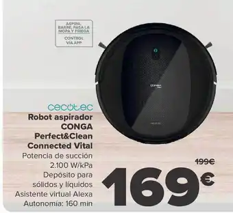 Carrefour Cecotec robot aspirador conga perfect&clean connected vital oferta