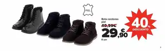 Carrefour 40% descuento bota cordonas piel oferta