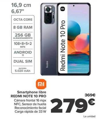 Carrefour Smartphone libre redmi note 10 pro oferta