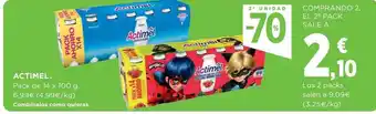 Hipercor 2a unidad -70% actimel pack de 14 oferta
