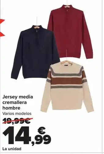 Carrefour Jersey media cremallera hombre varios modelos oferta