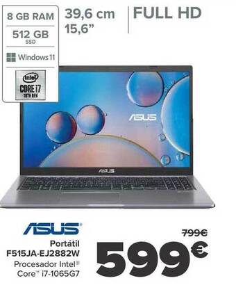 Carrefour Asus portátil f515ja-ej2882w oferta