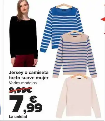 Carrefour Jersey o camiseta tacto suave mujer varios modelos oferta