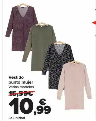 Carrefour Vestido punto mujer varios modelos oferta