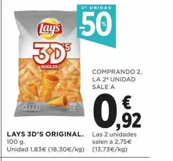 Hipercor 2a unidad -50% lays 3d's original oferta