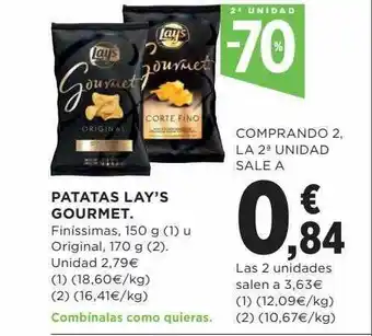 Hipercor 2a unidad -70% patatas lay's gourmet finissimas original oferta