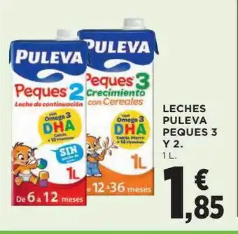Hipercor Leches puleva peques 3 y 2 oferta