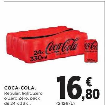 Hipercor Coca-cola regular light zero o zero zero oferta