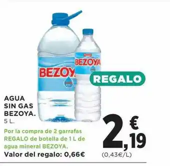 Hipercor Agua sin gas bezoya 5l oferta