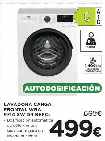 Hipercor Lavadora carga frontal wra 9714 xw dr beko oferta
