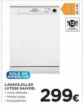Hipercor Lavavajillas lvt520 saivod oferta