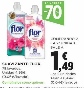 Hipercor 2a unidad -70% suavizante flor oferta