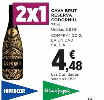 Hipercor Cava brut reserva codorniu oferta