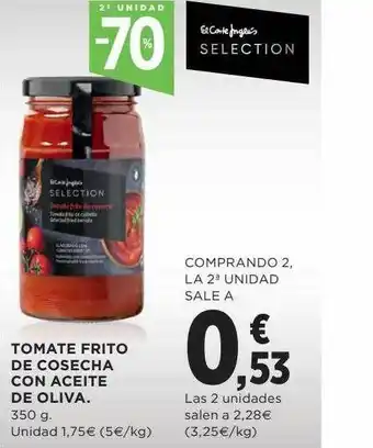 Hipercor 2a unidad -70% tomate frito de cosecha con aceite de oliva oferta