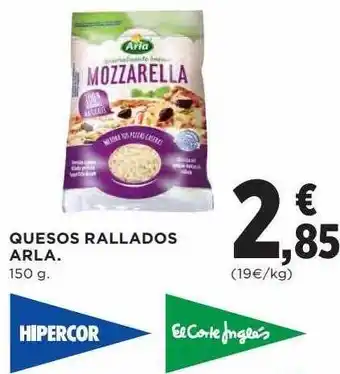 Hipercor Quesos rallados arla oferta