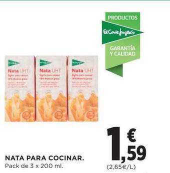 Hipercor Nata para cocinar oferta