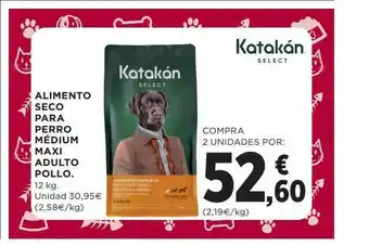Hipercor Alimento seco para perro médium maxi adulto pollo katakán oferta