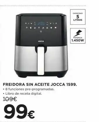 Hipercor Freidora sin aceite jocca 1599 oferta