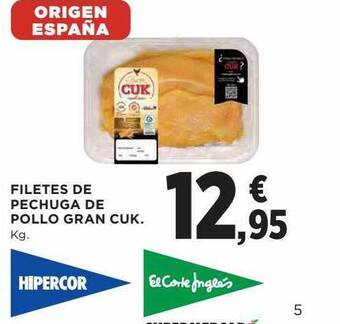 Hipercor Filetes de pechuga de pollo gran cuk oferta