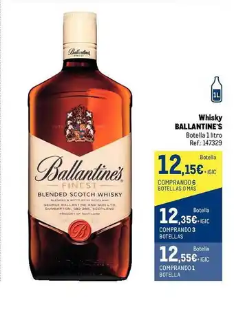 Makro Whisky ballantrine's botella oferta
