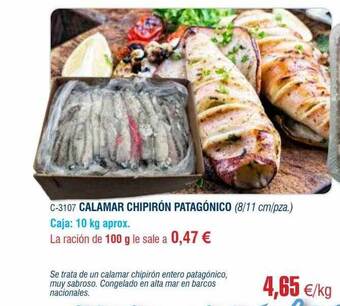 Abordo Calamar chipirón patagónico oferta