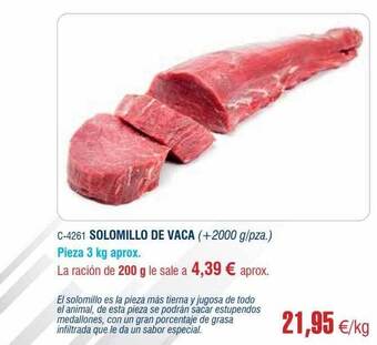 Abordo Solomillo de vaca oferta