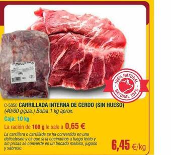 Abordo Carrillada interna de cerdo (sin hueso) oferta