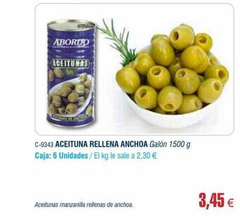 Abordo Aceituna rellena anchoa oferta