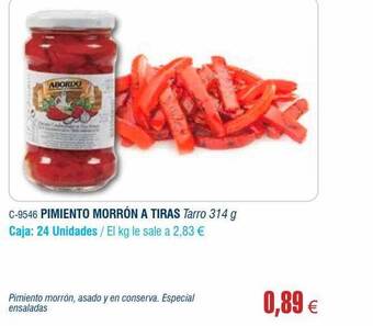 Abordo Pimiento morrón a tiras oferta