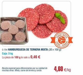 Abordo Hamburguesa de ternera mixta oferta