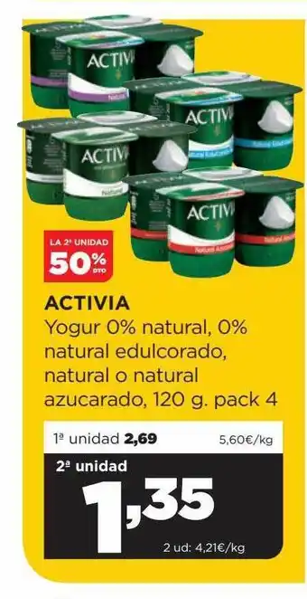 Alimerka La 2a unidad 50% dto activia yogur 0% natural 0% natural edulcorado natural o natural azucarado oferta