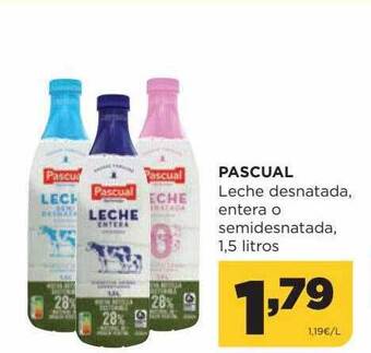 Alimerka Pascual leche desnatada entera o semidesnatada oferta