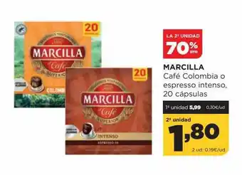 Alimerka La 2a unidad 50% dto marcilla café colombia o espresso intenso oferta