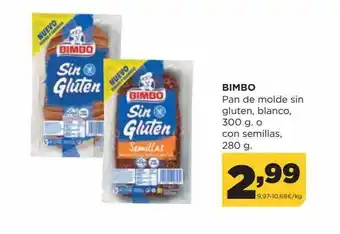 Alimerka Bimbo pan de moldes sin gluten blanco o con semillas oferta