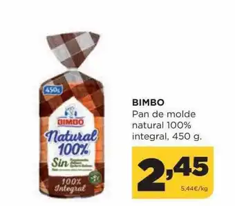 Alimerka Bimbo pan de molde natural 100% integral oferta
