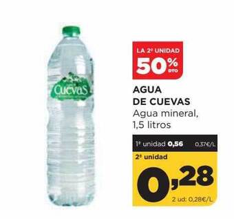 Alimerka La 2a unidad 50% dto agua de cuevas agua mineral oferta