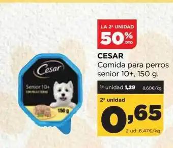 Alimerka La 2a unidad 50% dto cesar comida para perros senior 10+ oferta