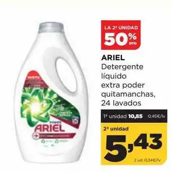 Alimerka La 2a unidad 50% dto ariel detergente liquido extra poder quitamanchas oferta
